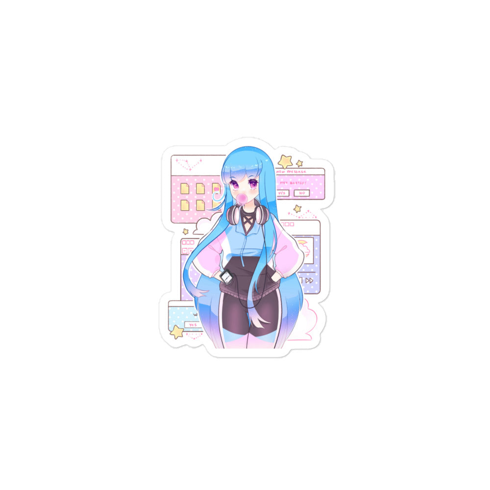 Digital Waifu Bubble-free sticker