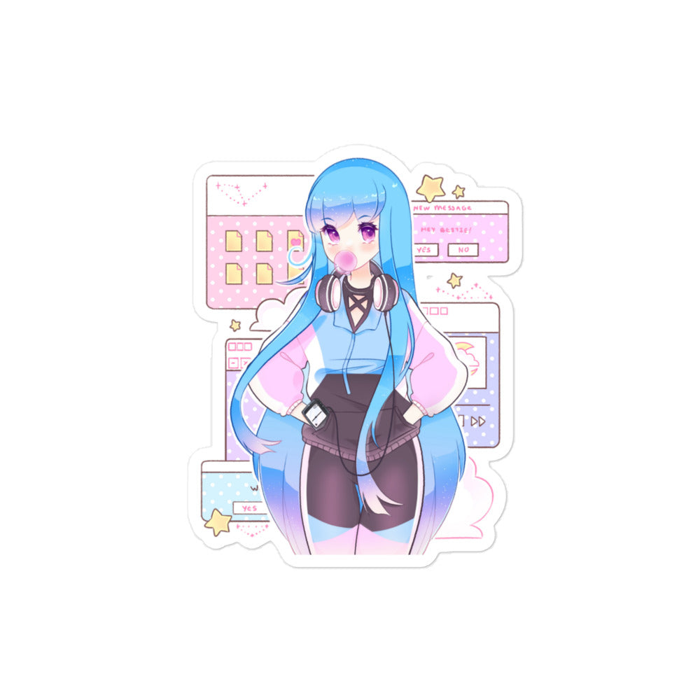 Digital Waifu Bubble-free sticker