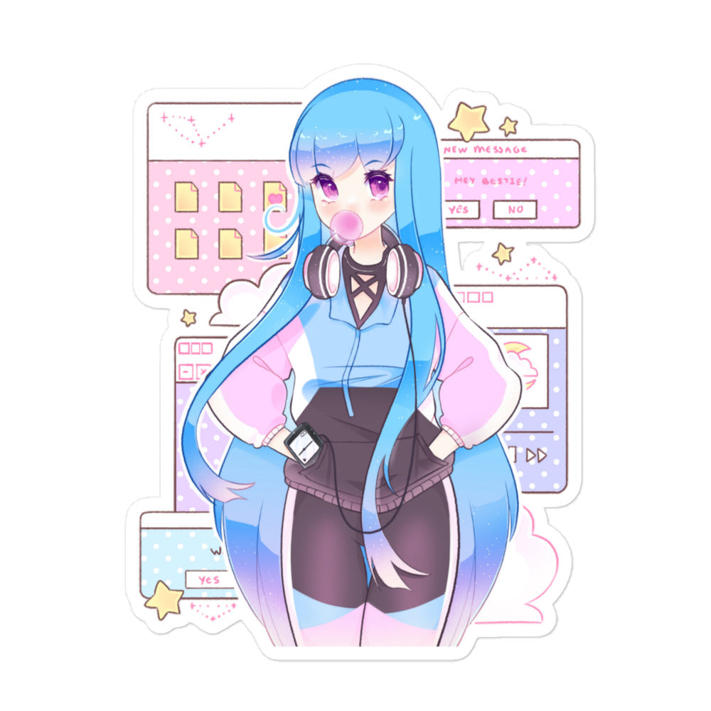 Digital Waifu Bubble-free sticker